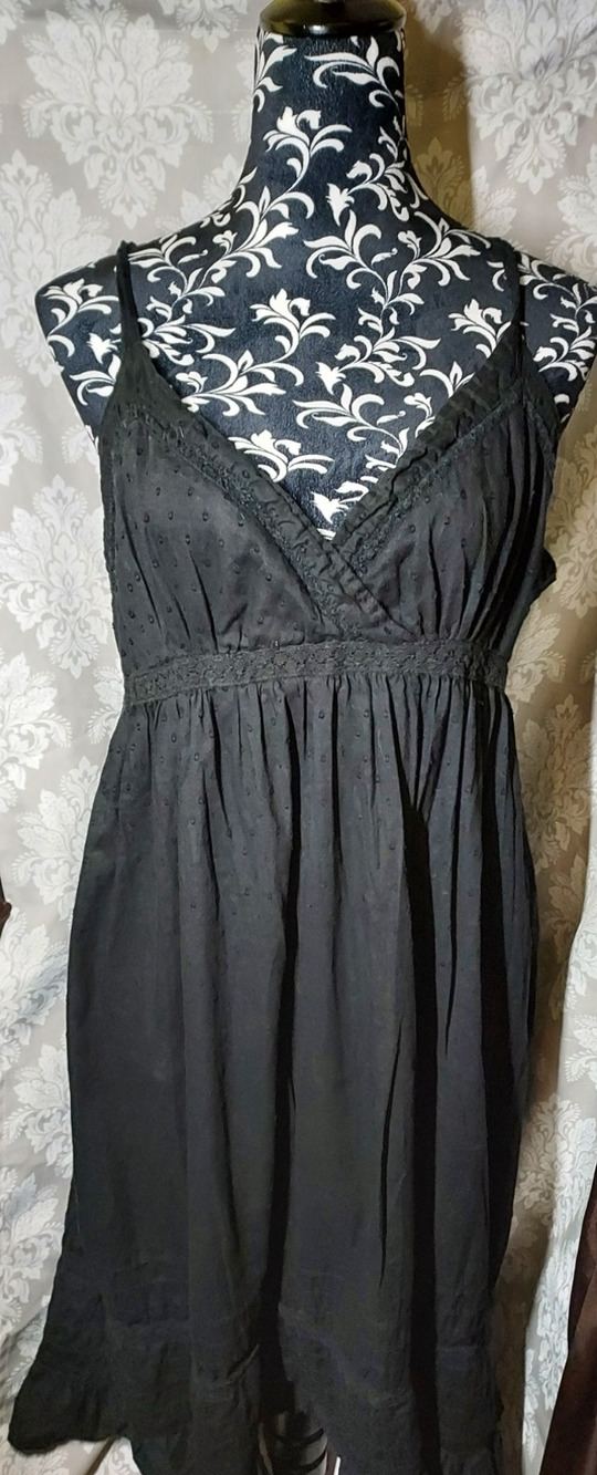 Faded Glory Black Midi Sundress with Adjustable Spaghetti Straps Size XL
